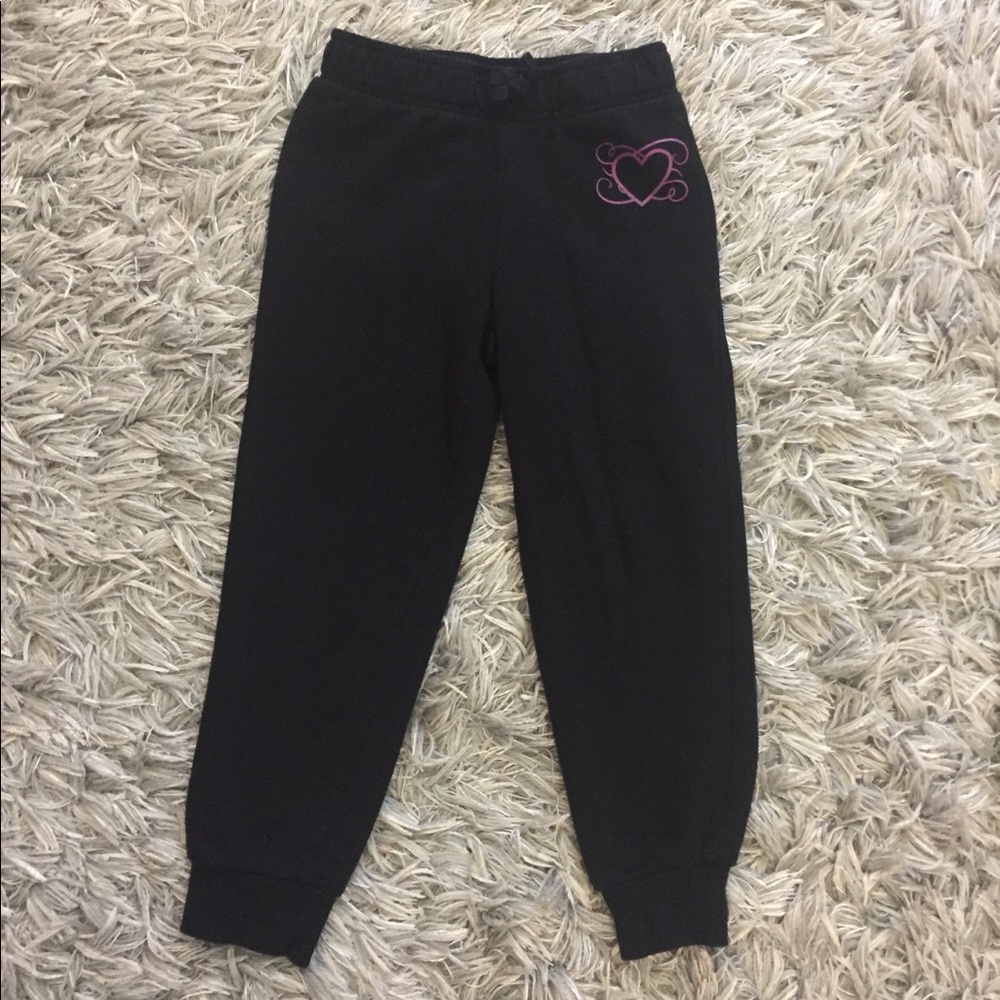 Little Girls Black Sweatpants Small 5/6
